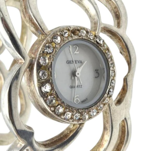 Vintage Geneva Quartz Rhinestone Clamper Watch - Picture 9 of 9